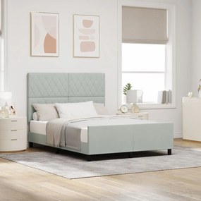 vidaXL Cadru de pat, gri deschis, 160x200 cm, catifea