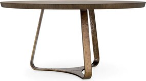 Masa Rotunda LUX din Aluminiu, Furnir de Stejar, Cambronne 152cm