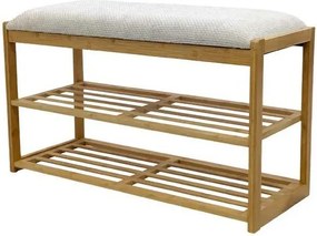 Bancheta cu raft pentru pantofi ZEN-BO 80cm bambus