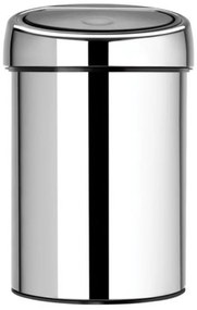 Cos de gunoi Brabantia Touch Bin 647210, 3 L, Deschidere lina si silentioasa, Montare pe perete, Otel inoxidabil lucios, Inox