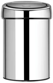 Cos de gunoi Brabantia Touch Bin 647210, 3 L, Deschidere lina si silentioasa, Montare pe perete, Otel inoxidabil lucios, Inox