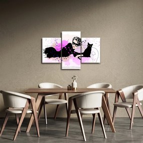 Tablou - Femeia cu pisică neagră (90x60 cm)