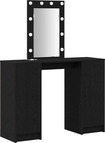 vidaXL Masă de Machiaj cu ușă Negru 102 x 33 x 135 cm Lemn compozit