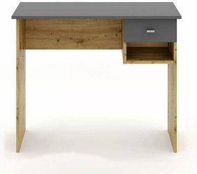 Birou de scris in decor stejar artisan cu blat antracit B-011