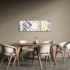 Tablou - Accidente vasculare cerebrale abstracte (cu ceas) (90x30 cm)