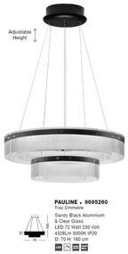 Lustra LED suspendata design circular PAULINE D-70cm