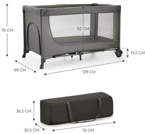 Pătuț de voiaj KINDERKRAFT JOY 2 gri