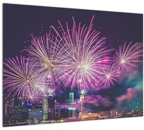 Tablou pe sticlă cu artificii (70x50 cm)