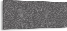 Tablou - Frunze de palmier gri (120x50 cm)