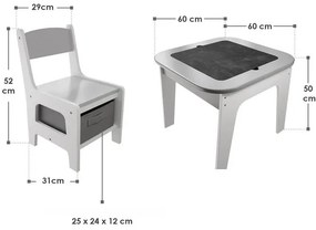 Juskys Set de lemn pentru copii Milou - gri