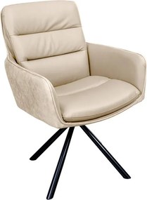 Set de 2 scaune pivotante Big George piele si microfibra bej