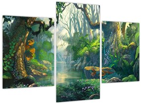 Tablou - Ilustrare pădure tropicală (90x60 cm)