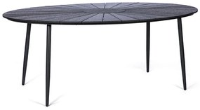 Masă de grădină cu blat artwood Bonami Selection Marienlist, 190 x 115 cm, negru