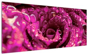 Tabloul cu floarea trandafirului roz (120x50 cm)
