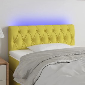 3121945 vidaXL Tăblie de pat cu LED, verde, 100x7x78/88 cm, textil