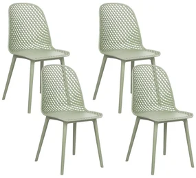 Set 4 buc scaun tip bar Erielle (verde). 1078733