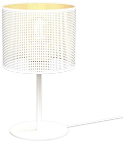 Lampă de masă LOFT SHADE 1xE27/60W/230V d. 18 cm albă/aurie