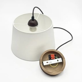 Pendul pe cablu AIDA, 1xE27/60W/230V, Ø 25 cm, stejar/nuc/alb