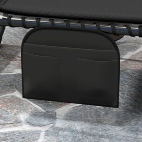 Outsunny Set de 2 șezlonguri pliante pentru grădină cu pernă, spătar reglabil în 5 poziții, buzunar lateral, Negru | Aosom Romania