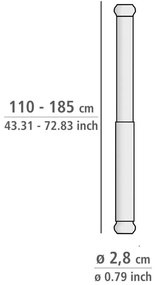 Tijă telescopică pentru baie Wenko Luz, lungime 110-185 cm, argintiu