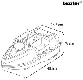 Feeder barca V6 GPS 3 rezervoare spate și lateral cu negru