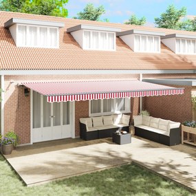 vidaXL Cortina Retractabilă with Roșu și alb 600 × 300 cm țesătură