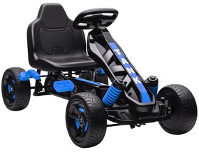 AIYAPLAY Kart cu pedale pentru copii, karting copii 3-6 ani cu ambreiaj automat, frână, roți EVA antiderapante, albastru | Aosom Romania