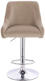 HR920W Scaun Latte din Catifea cu Bază Aurie