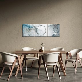 Tablou - Marmură albastră (cu ceas) (90x30 cm)