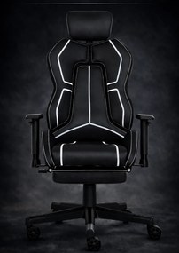 LUMINA X-Motion Core – Gaming & Office –Ergonomie, Masaj Inteligent și Confort Total, PU, Negru/Alb