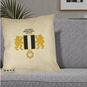 Perna Personalizata CSM Unirea Alba Iulia Fotbal, 40x40 cm, Crem, Husa Detasabila, Perna Inclusa, BEKZ®