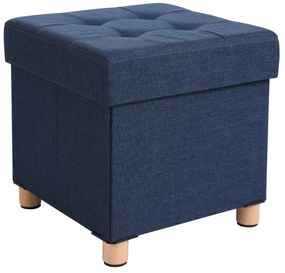 Taburet cu spatiu depozitare Pliabil Bleumarin 38 x 38 x 40 cm