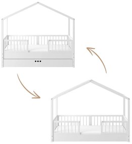 Pat copii Dream Nest Snow House alb 80x160 cm