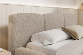 Pat tapițat Marios 180x200 cu ladă depozitare - bej boucle Quelle 03