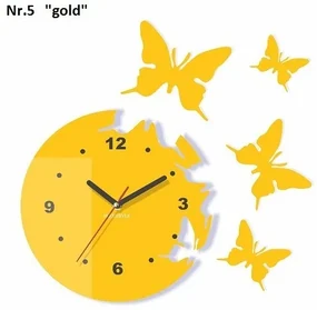 Ceas de perete modern cu fluturi Maro închis