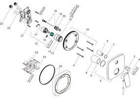 Mixer dus Hansgrohe, Logis, crom