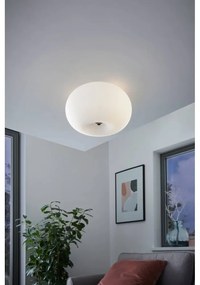 Plafonieră albă cu abajur din sticlă OPTICA – EGLO