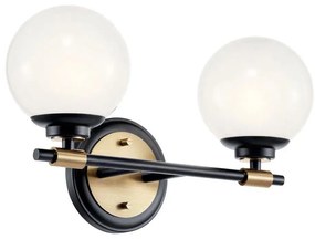 Kichler KL-BENNO2-BK-CPZ-LED Aplica de baie BENNO 2xLED/3W/230V negru/auriu IP44