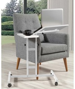 Măsuță ajustabilă GLEN 87x67 cm albă