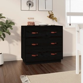 vidaXL Dulap, negru, 80x40x75 cm, lemn masiv de pin