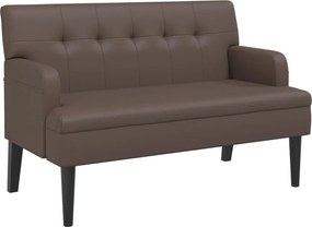 vidaXL Banchetă cu spătar, maro, 112x65,5x75 cm, piele ecologică
