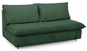 Canapea verde extensibilă cu tapițerie din catifea reiată 184 cm Isadora – Bobochic Paris