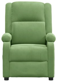 Fotoliu rabatabil electric, verde deschis, catifea