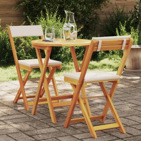 vidaXL Set Bistro Pliabil cu Perne Lemn Solid de Acacia