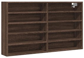 847932 vidaXL Dulap cu vitrină, stejar maro, 100x15x58 cm, lemn prelucrat