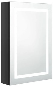 326489 vidaXL Dulap de baie cu oglindă și LED, negru strălucitor, 50x13x70 cm