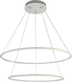 Corp de iluminat 2 cercuri albe din metal cu LED integrat Nola 2