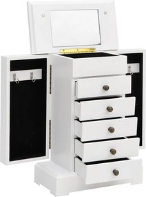 vidaXL Cutie de bijuterii cu oglindă, 25x13,5x34 cm, MDF