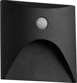 Kanlux 39130 - Corp de iluminat LED pentru trepte EXIN cu senzor, 2,5W/230V, 3000K, IP65, negru, pătrat