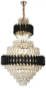Candelabru Cristal Elit'S Leonidas, 20x E27 Auriu-Negru, 80x110 cm